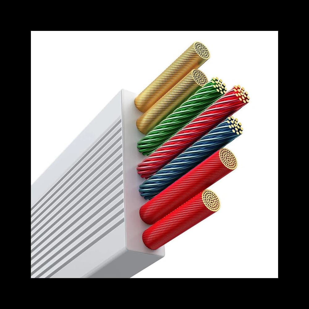 Kábel 3w1 Baseus Free2Draw USB-A / microUSB, Lightning, USB-C, 100W, 1.1 m (fehér) - 5