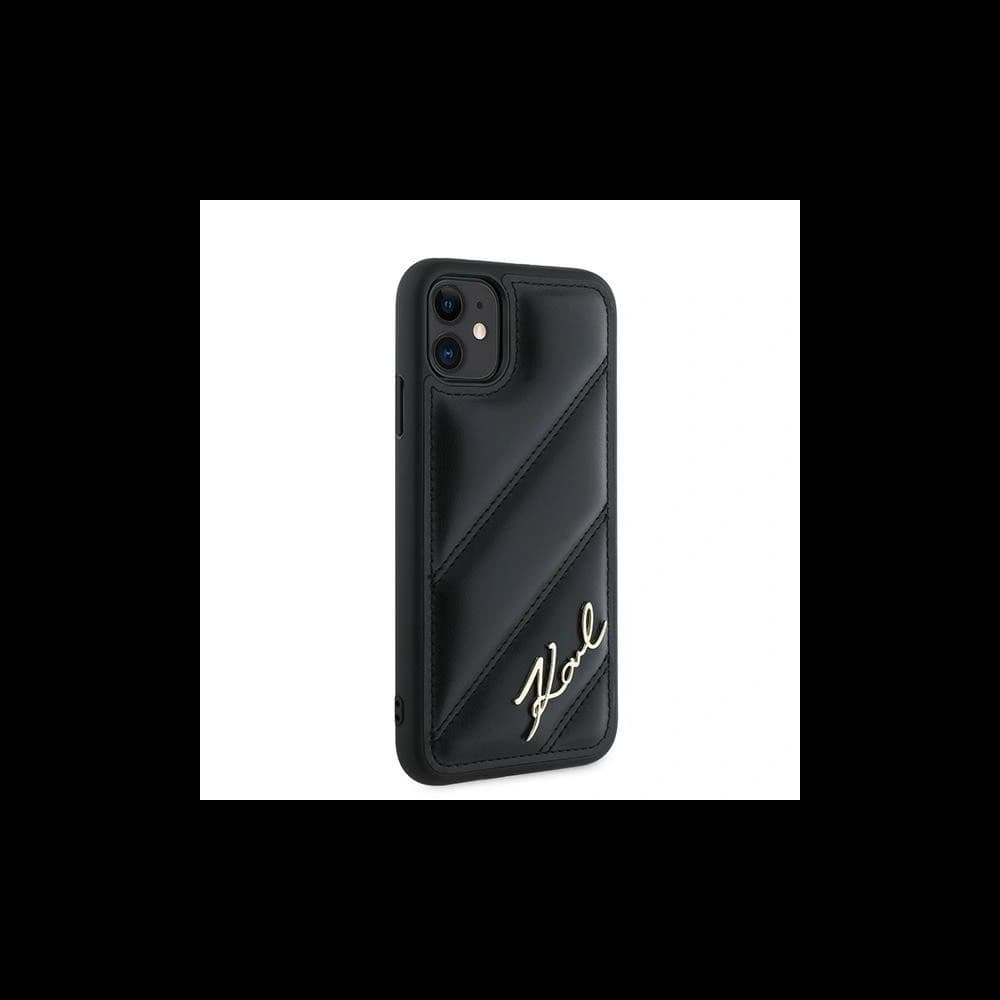 Karl Lagerfeld KLHCN61PQDSMGK Apple iPhone 11 / XR hardcase Diagonal Quilted Script black - 4