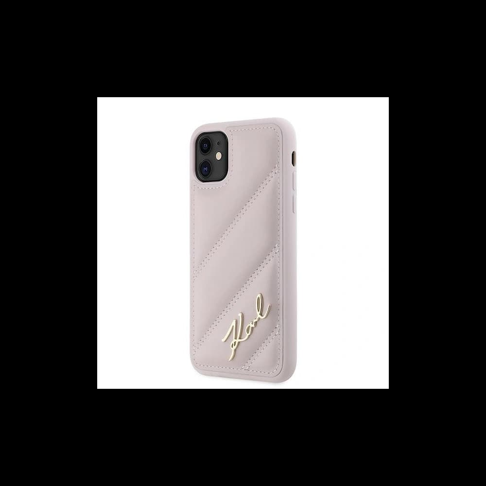 Karl Lagerfeld KLHCN61PQDSMGP Apple iPhone 11 / XR hardcase Diagonal Quilted Script pink - 2