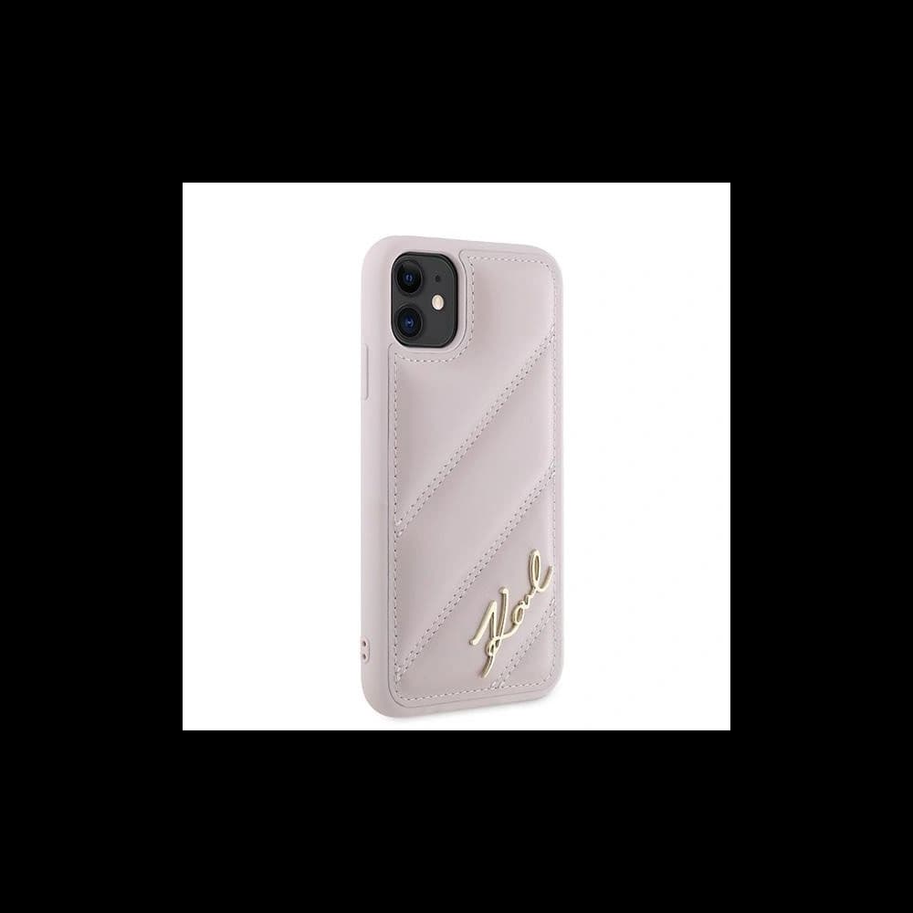 Karl Lagerfeld KLHCN61PQDSMGP Apple iPhone 11 / XR hardcase Diagonal Quilted Script pink - 4