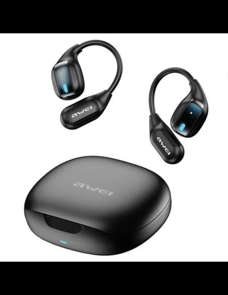 Bezdrátová sluchátka AWEI TZ12 Bluetooth 5.4 + dokovací stanice černá/black