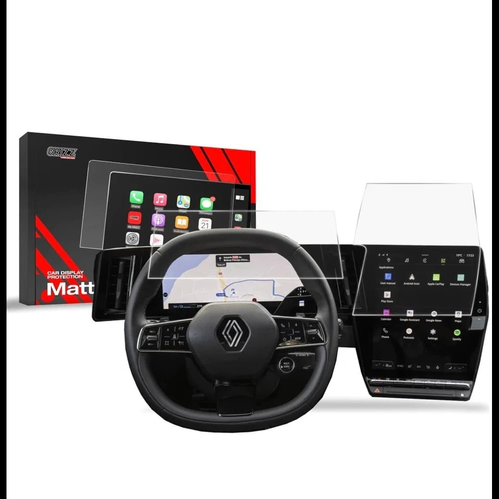 Matte GrizzGlass CarDisplay Protection Renault Scenic E-Tech 12" 2024-2025 [2in1] - 1
