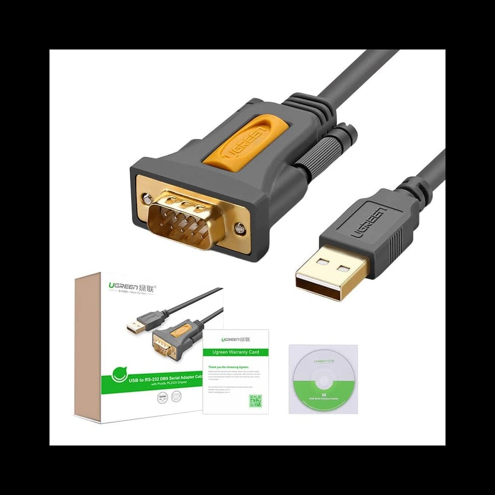 UGREEN CR104 USB-A a DB9 RS-232 kábel, 2m fekete - 3