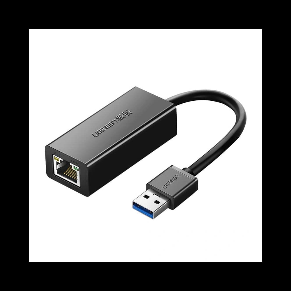 UGREEN CR111 USB-A to RJ45 Gigabit Ethernet hálózati adapter fekete színben - 1