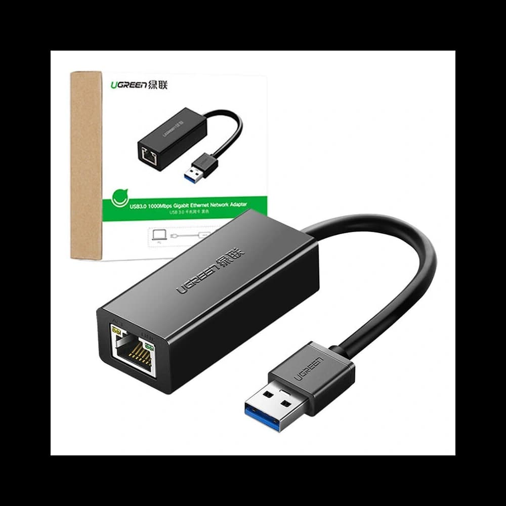 UGREEN CR111 USB-A to RJ45 Gigabit Ethernet hálózati adapter fekete színben - 2