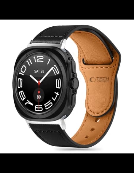 Pasek Tech-Protect Leatherfit Samsung Galaxy Watch Ultra 47mm Fekete