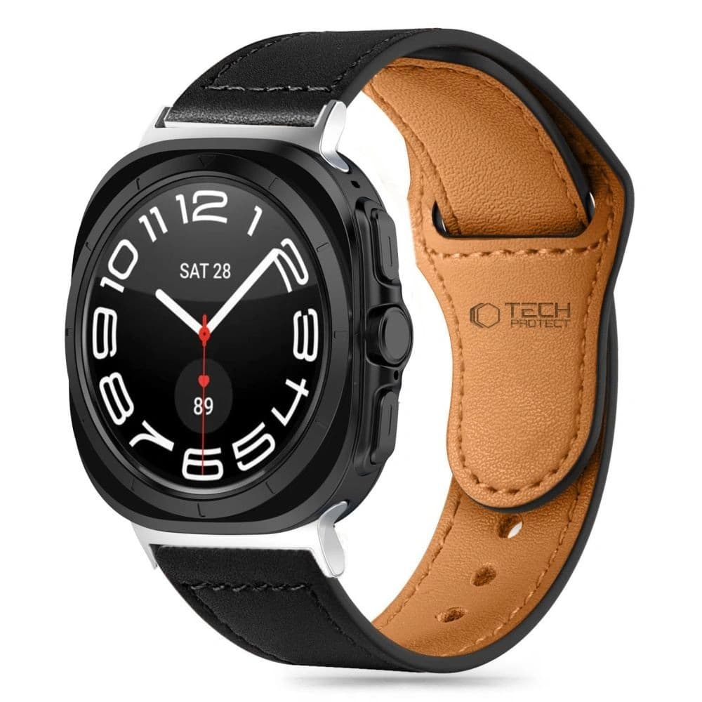 Pasek Tech-Protect Leatherfit Samsung Galaxy Watch Ultra 47mm Fekete - 1