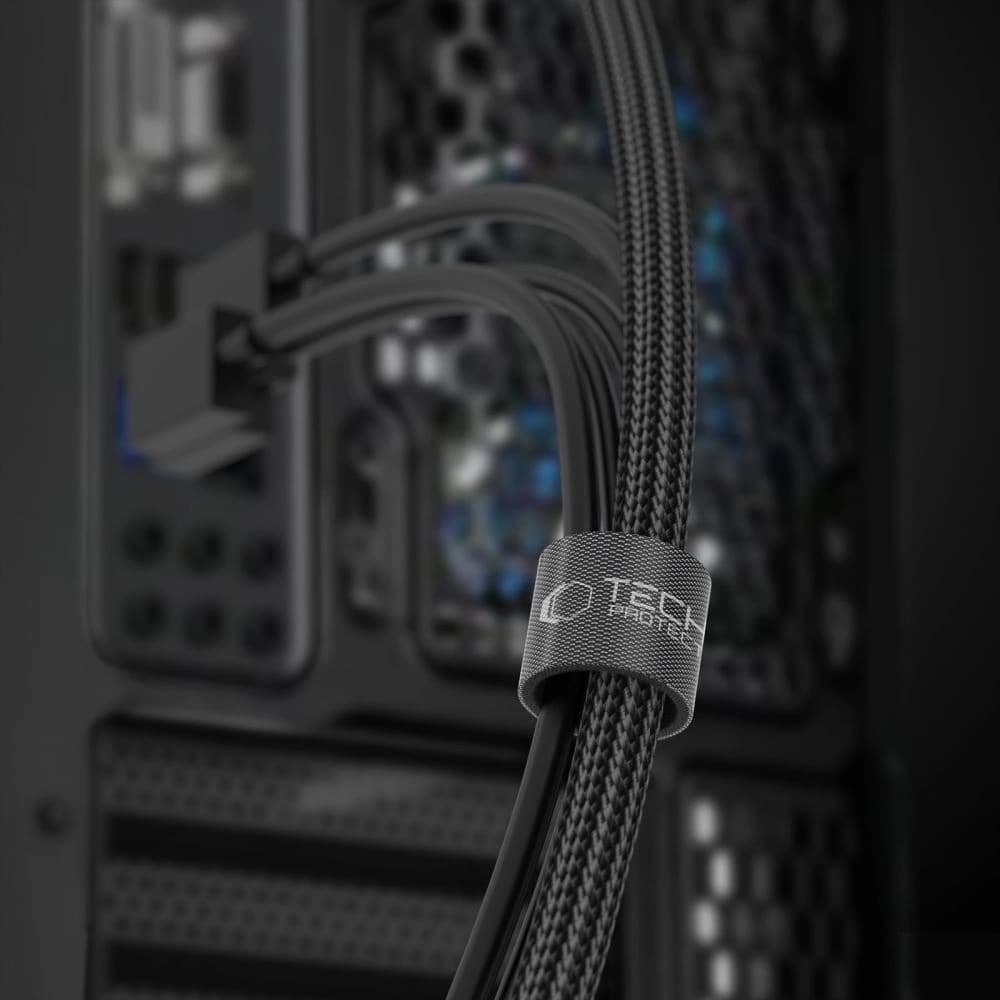 Organizer na kable Tech-Protect Velcro Cable Organizer 300cm Black - 3