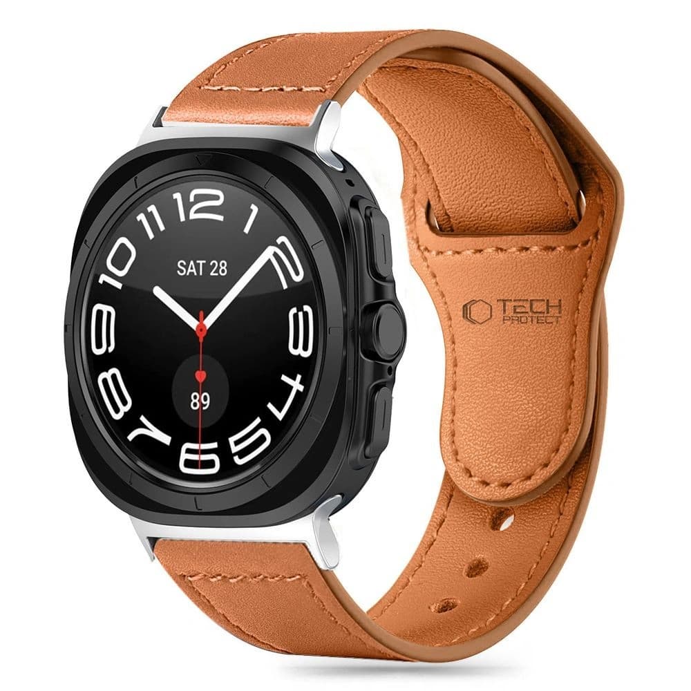 Pasek Tech-Protect Leatherfit Samsung Galaxy Watch Ultra 47mm Barna - 1