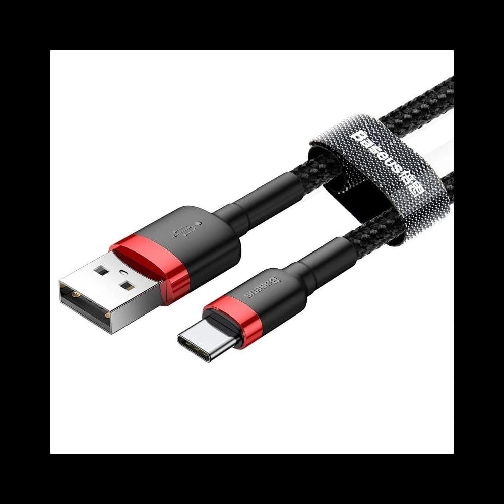 Kabel USB-C Baseus Cafule 2A 3m (červeno-černý) - 2