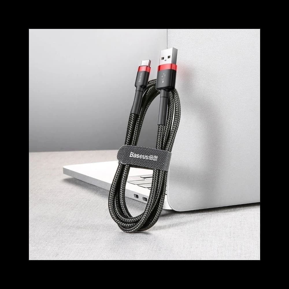 Kabel USB-C Baseus Cafule 2A 3m (červeno-černý) - 7