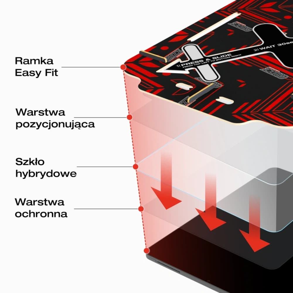 Hybridní sklo GrizzGlass HybridGlass Easy pro Samsung Galaxy Tab A9 Plus - 9