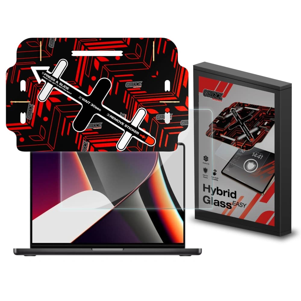 Hybrides Glas GrizzGlass HybridGlass Easy für Apple MacBook Pro 16" 2021-2024 (M1/M2/M3/M4)