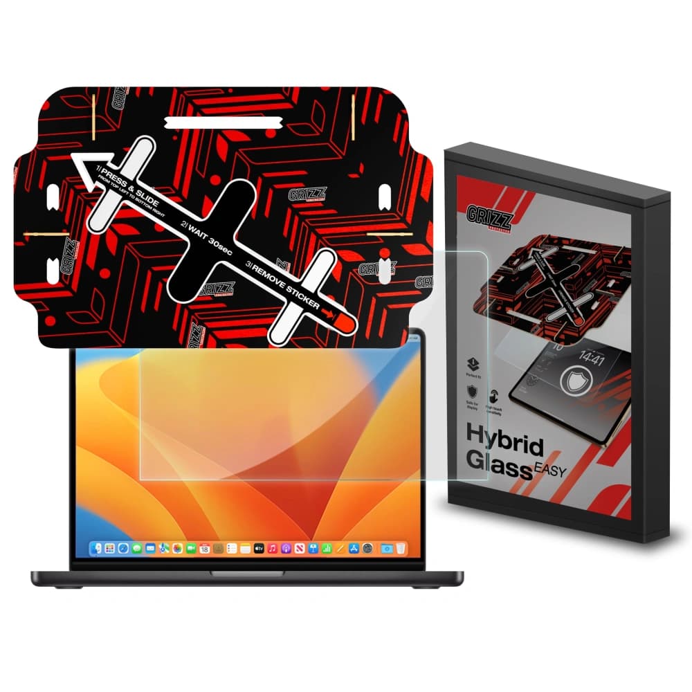 Sticlă hibridă GrizzGlass HybridGlass Easy pentru Apple MacBook Pro 16" 2021-2024 (M1/M2/M3/M4)