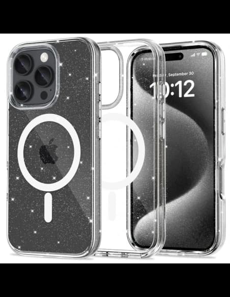 Tech-protect Flexair Hybrid MagSafe Hülle für Apple iPhone 16 Pro Max Glitter