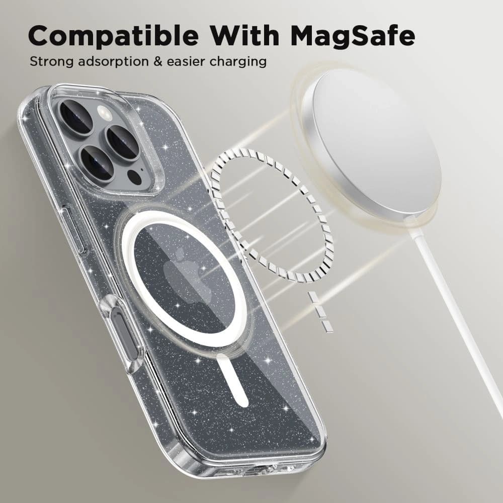Carcasă Tech-protect Flexair Hybrid MagSafe Apple iPhone 16 Pro Max Glitter - 2