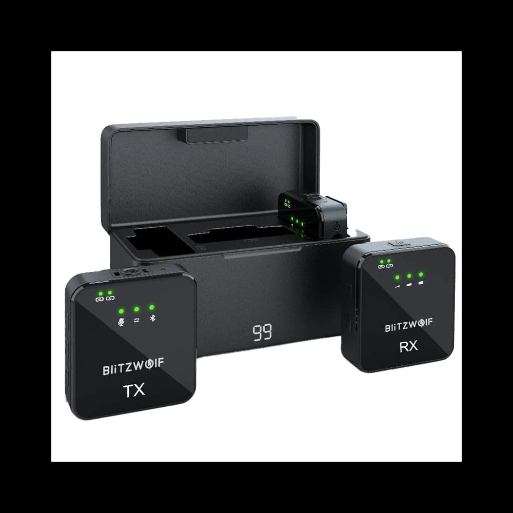 Vezeték nélküli mikrofon BlitzWolf, BW-SX63, 1000mAh (fekete) - 2