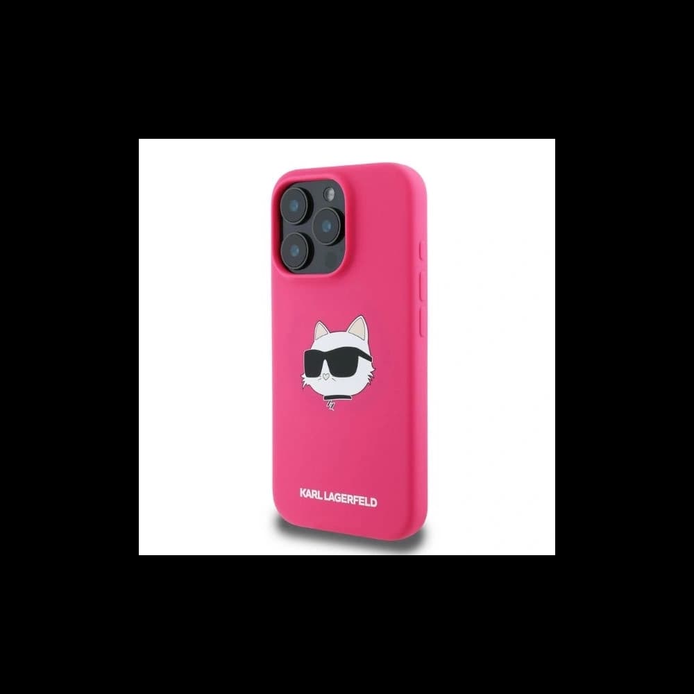 Eset Karl Lagerfeld KLHMP16LSCHPPLF Apple iPhone 16 Pro kemény tok Szilikon Choupette Fej Nyomtatás MagSafe fukszia - 2