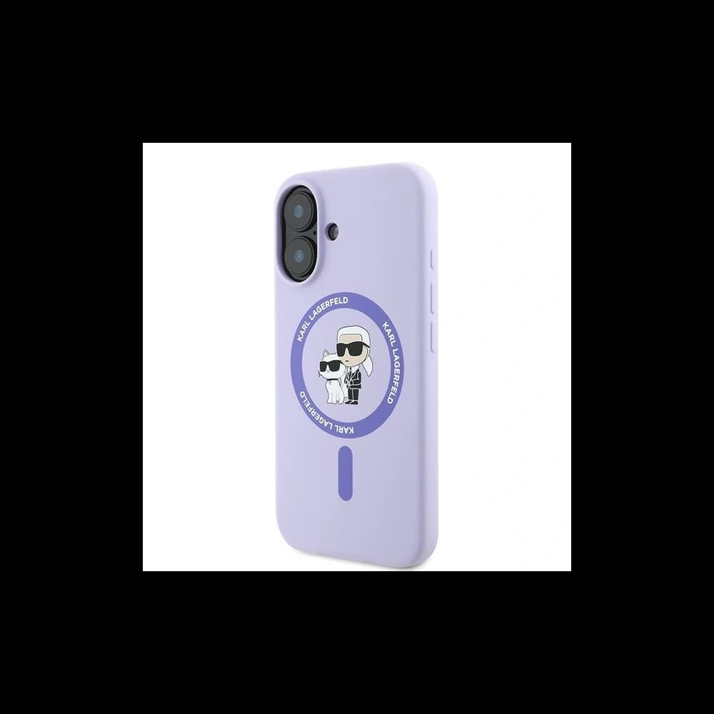 Case Karl Lagerfeld KLHMP16MSCMKCRHU Apple iPhone 16 Plus hardcase Silicone Karl&Choupette Heads Ring MagSafe purple - 2