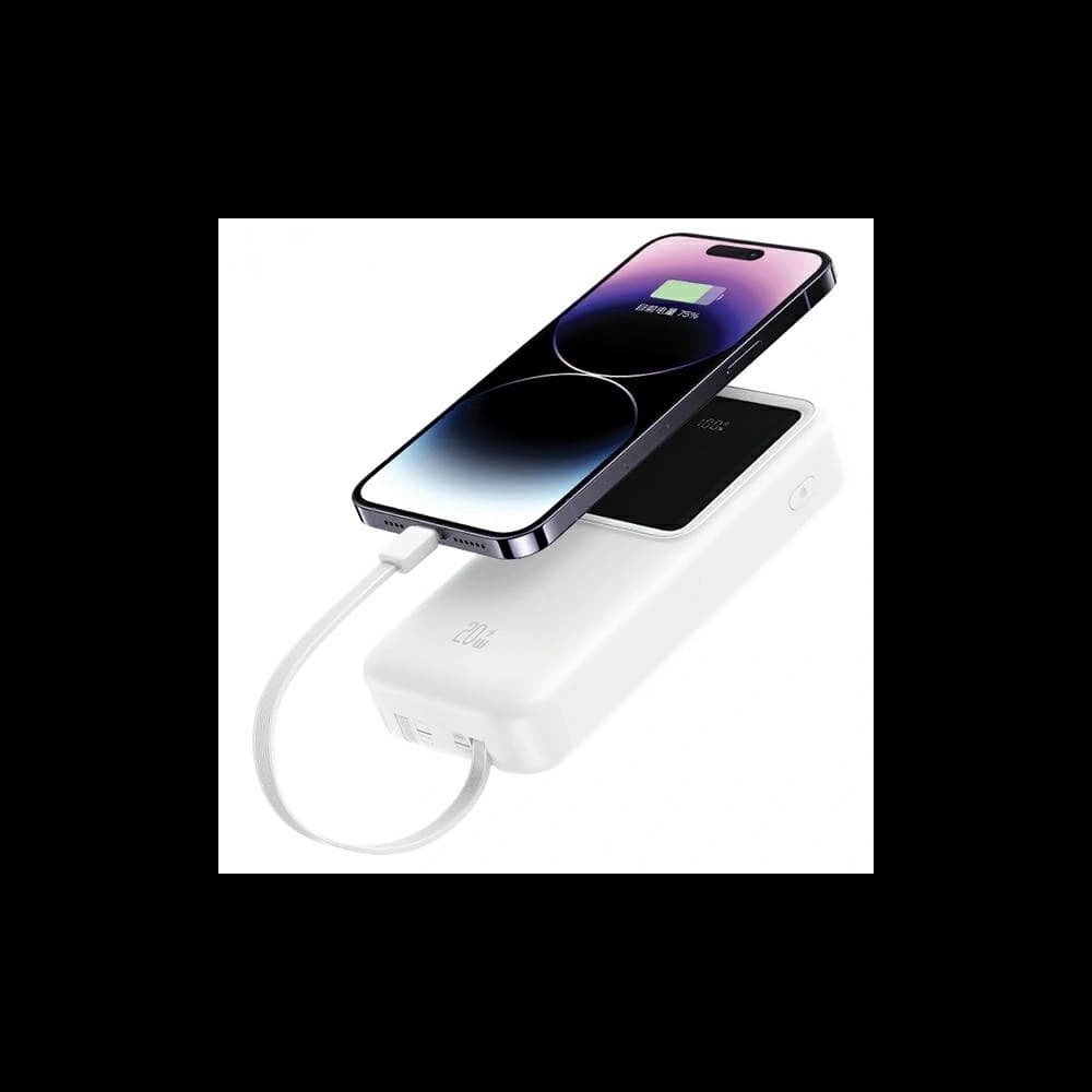 Baterie externă USAMS cu cabluri integrate USB-C + Lightning 30000mAh 20W PD+QC 3.0 Încărcare rapidă Seria X-chel violet. - 4