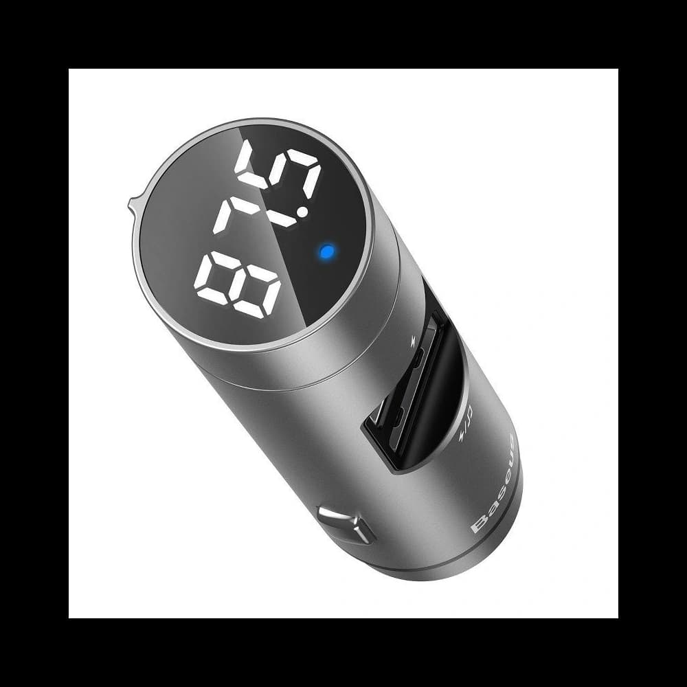 Transmițător FM Baseus Energy Column, Bluetooth 5.0, 2x USB, 3.1A (argintiu) - 4