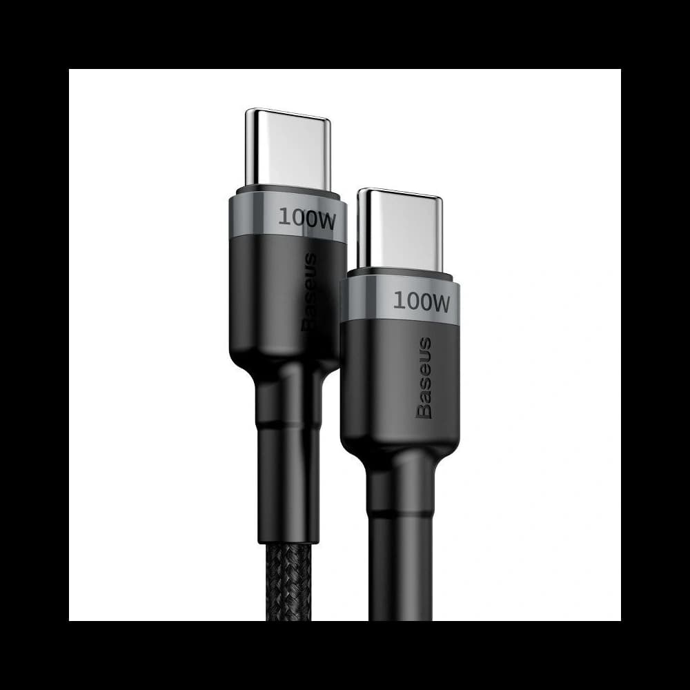 Cablu USB-C Baseus Cafule, QC 3.0, PD 2.0, 100W, 5A, 2m (gri-negru) - 2