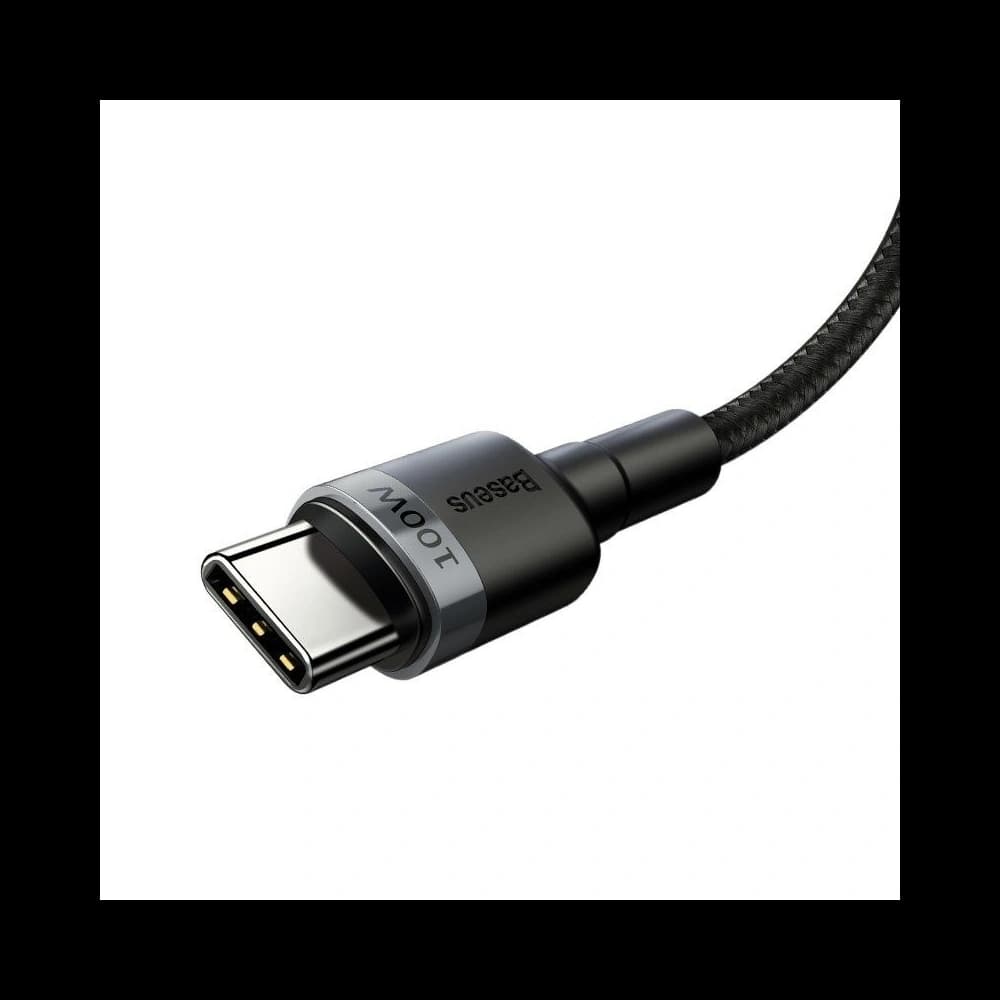 Cablu USB-C Baseus Cafule, QC 3.0, PD 2.0, 100W, 5A, 2m (gri-negru) - 4