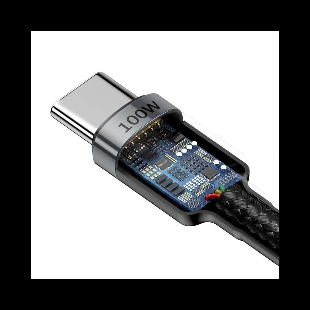 Cablu USB-C Baseus Cafule, QC 3.0, PD 2.0, 100W, 5A, 2m (gri-negru) - 5
