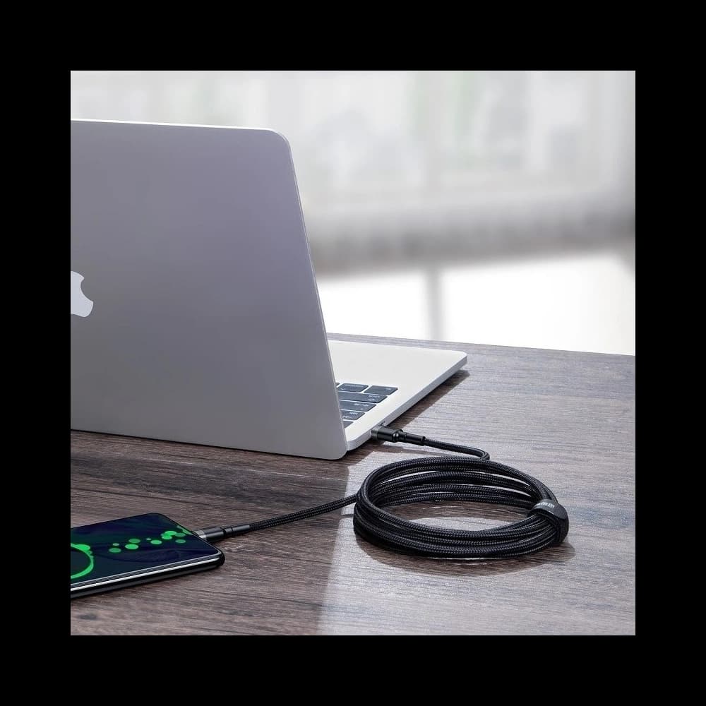 Cablu USB-C Baseus Cafule, QC 3.0, PD 2.0, 100W, 5A, 2m (gri-negru) - 6