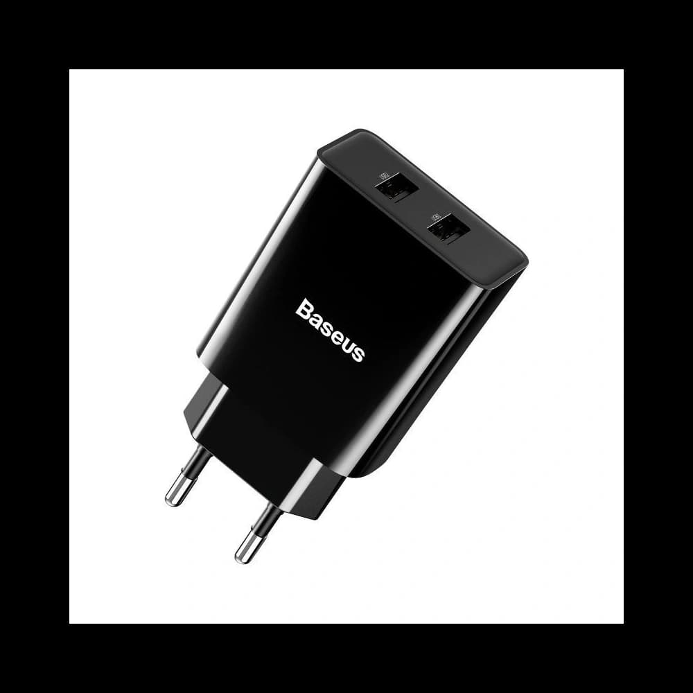 Nabíječka Baseus Speed Mini Dual Charger, 2x USB, 2A, 10,5W (černá) - 1