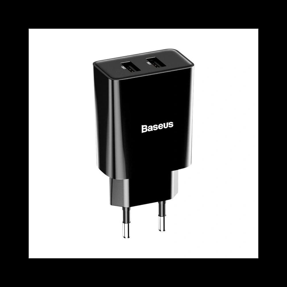 Nabíječka Baseus Speed Mini Dual Charger, 2x USB, 2A, 10,5W (černá) - 5
