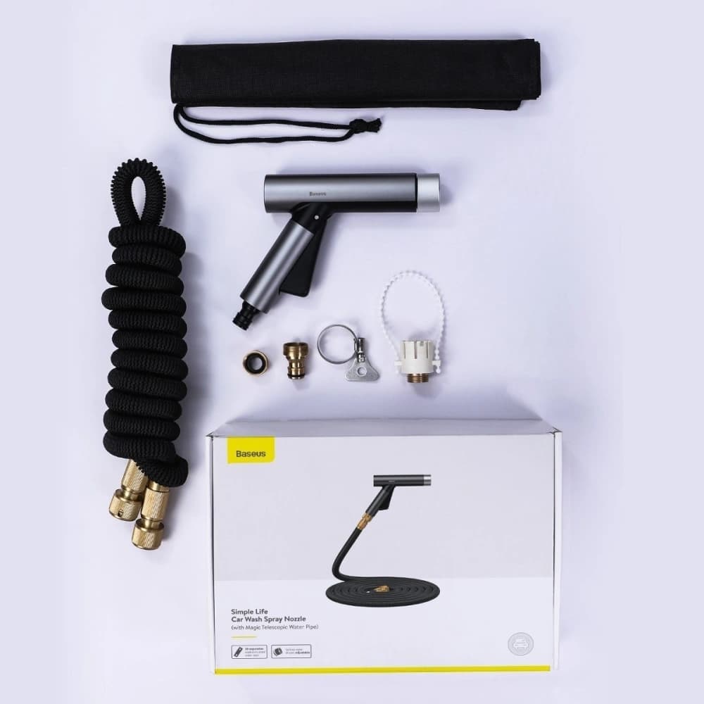 Baseus Simple Life Car Wash Spray Nozzle (with Magic Telescopic Water Pipe) 15m after water filling Black - 10