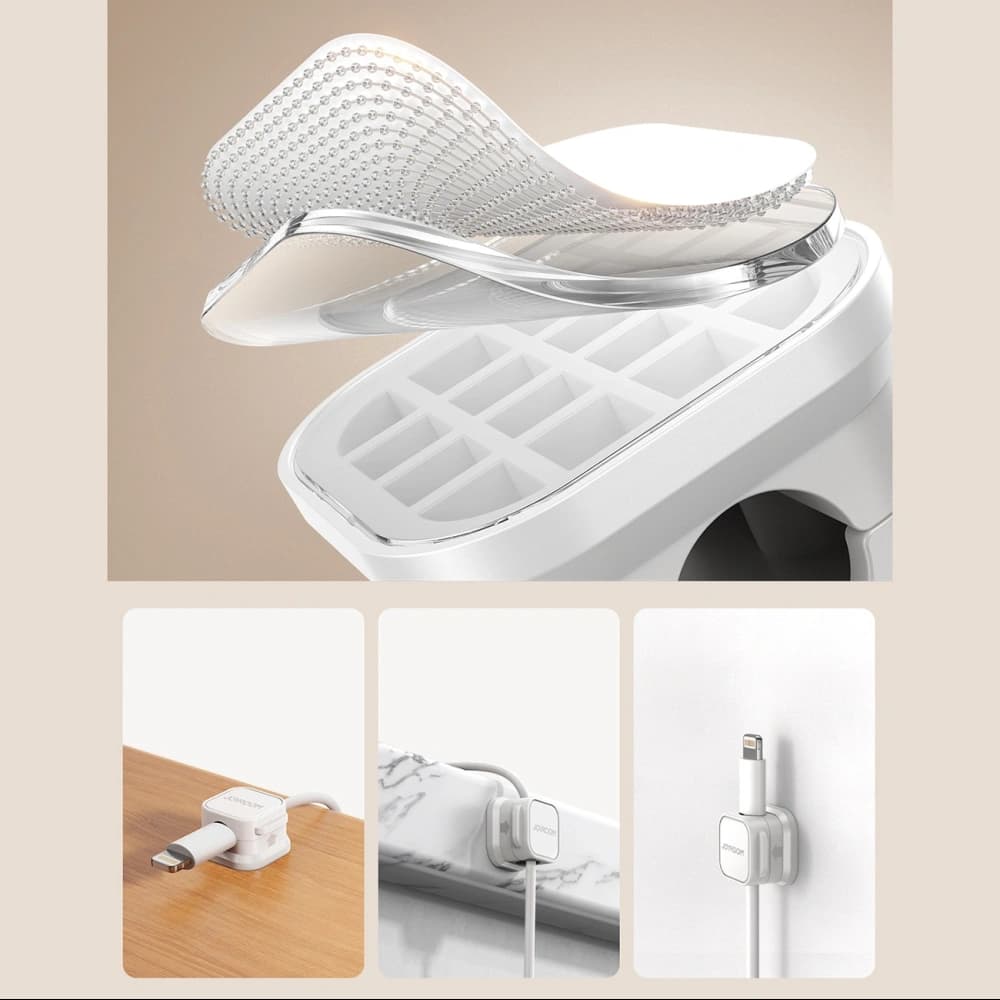 Joyroom organizator de cabluri JR-ZS368 magnetic alb (6 buc.) - 10