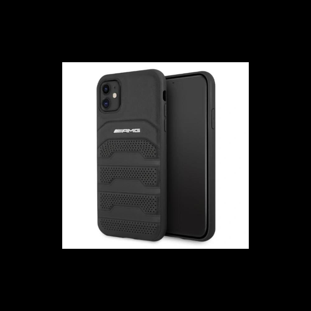 AMG AMHCN61GSEBK Apple iPhone 11 / XR hardcase Leather Debossed Lines black