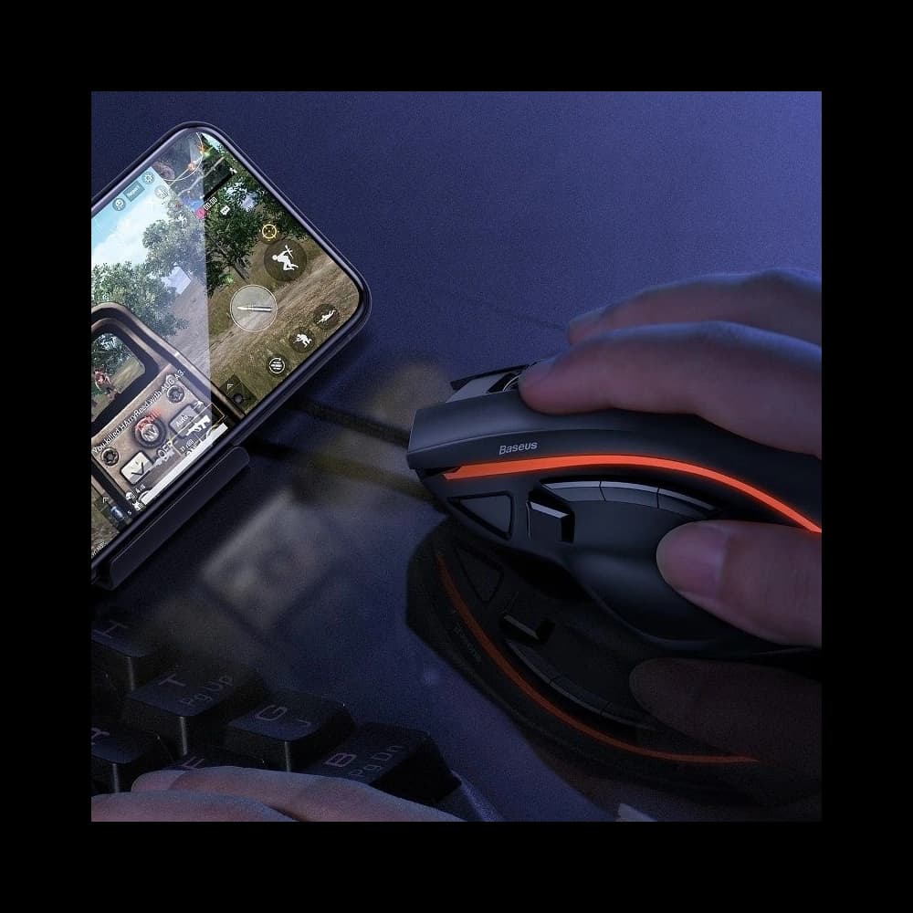 Mysz gamingowa Baseus GAMO GM01, 9 programowalnych klawiszy, 6400DPI (czarna) - 6