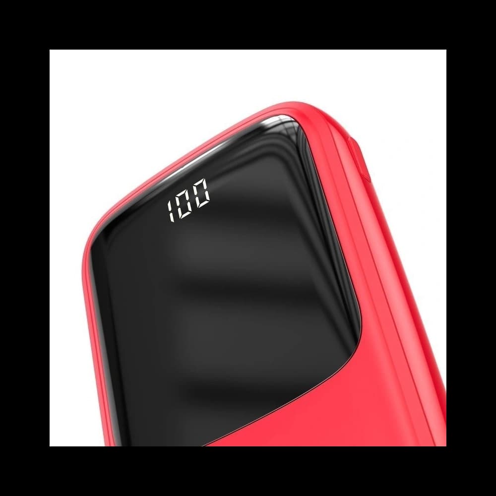 Baseus Q pow Digital Display 3A Powerbank 10000mAh (With IP Cable)Red - 4