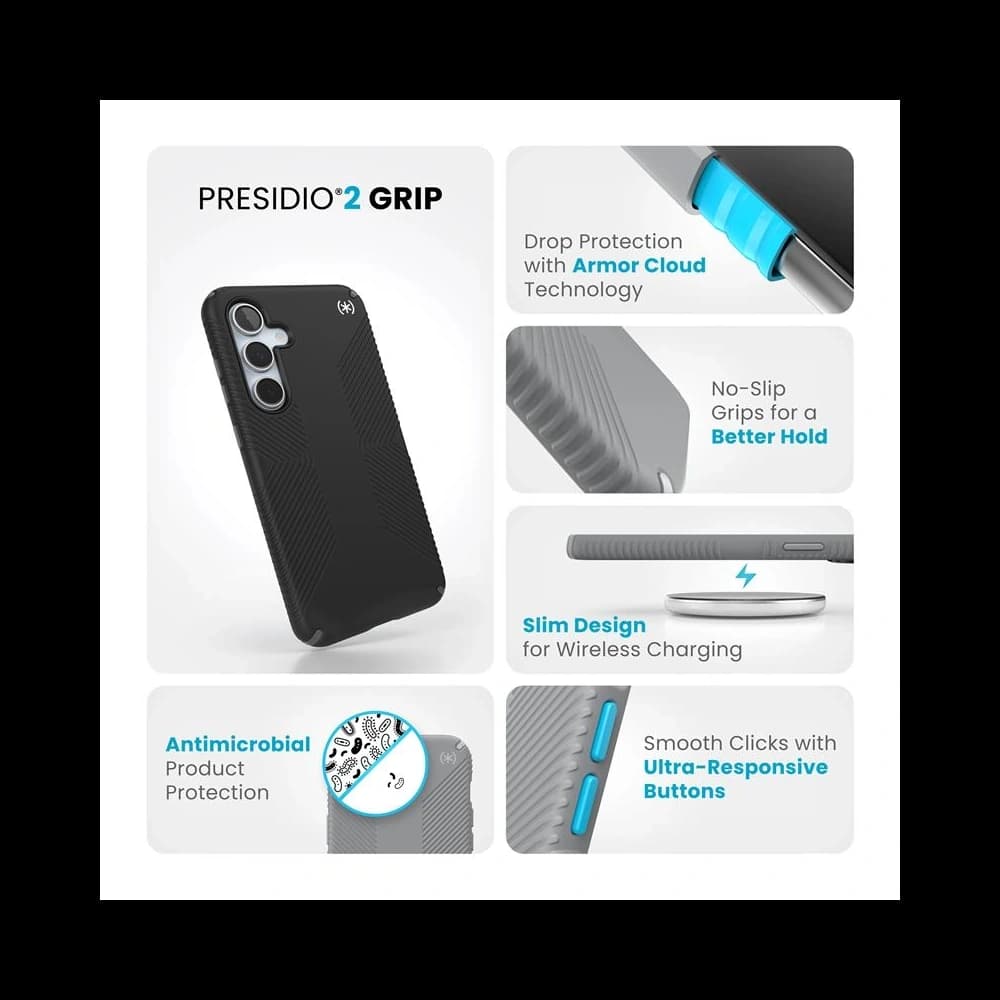 Speck Presidio2 Grip Samsung Galaxy S24 FE (Fekete/Slate Grey/Fehér) - 7