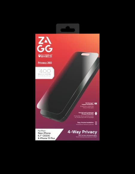 Sklo privatizující ZAGG InvisibleShield Glass Elite Privacy 360 Apple iPhone 15 Plus / 16 Plus