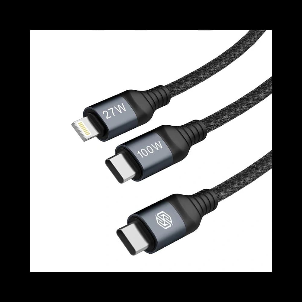 Kabel Nillkin Datenkabel DualPower 2w1 USB-C PD 3.0 100W, Lightning PD 27W schwarz - 3