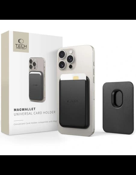 Tech-Protect MagWallet MagSafe Universal Magnetic Card Holder Black