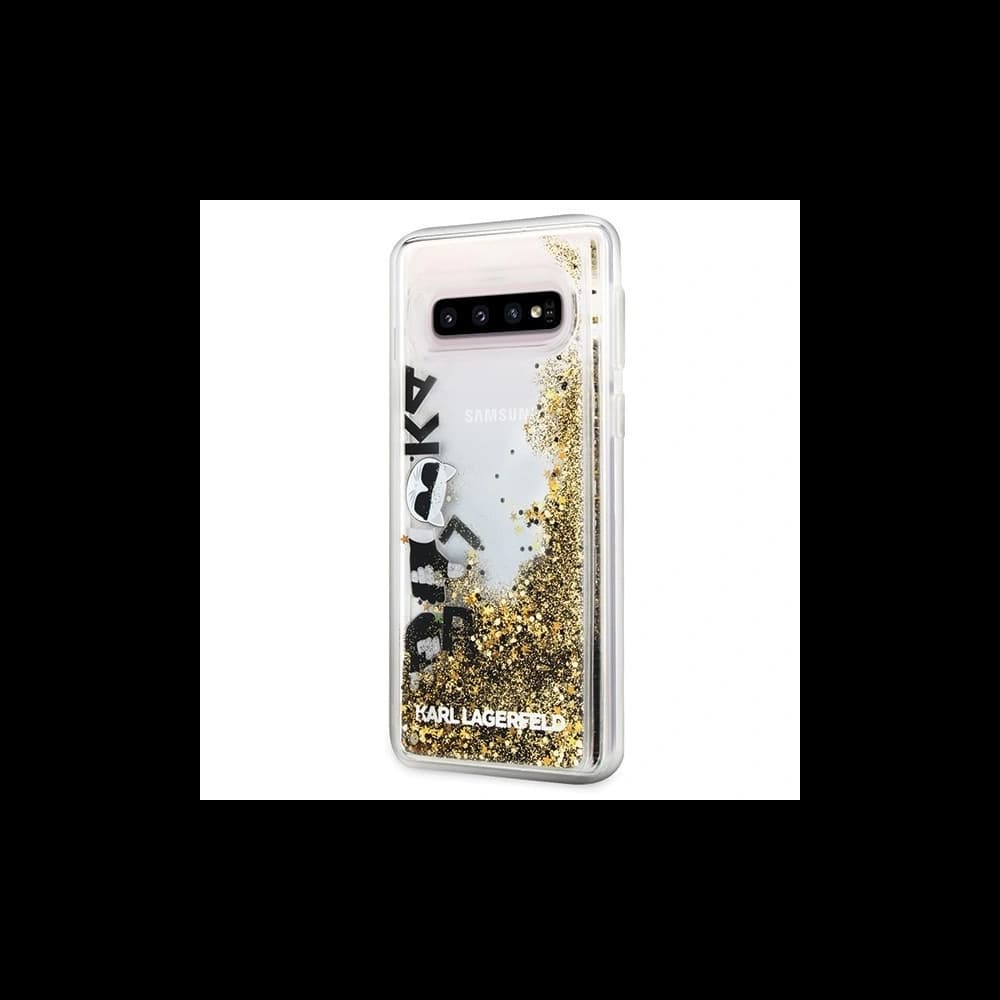 Karl Lagerfeld KLHCS10ROGO S10 G973 černo-zlatý/black & gold hard case Glitter - 2