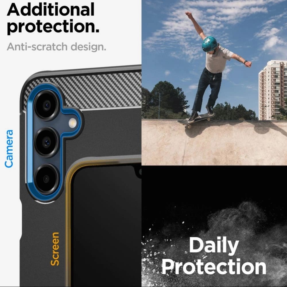 Spigen Rugged Armor Samsung Galaxy A16 4G / 5G Mattschwarz - 12