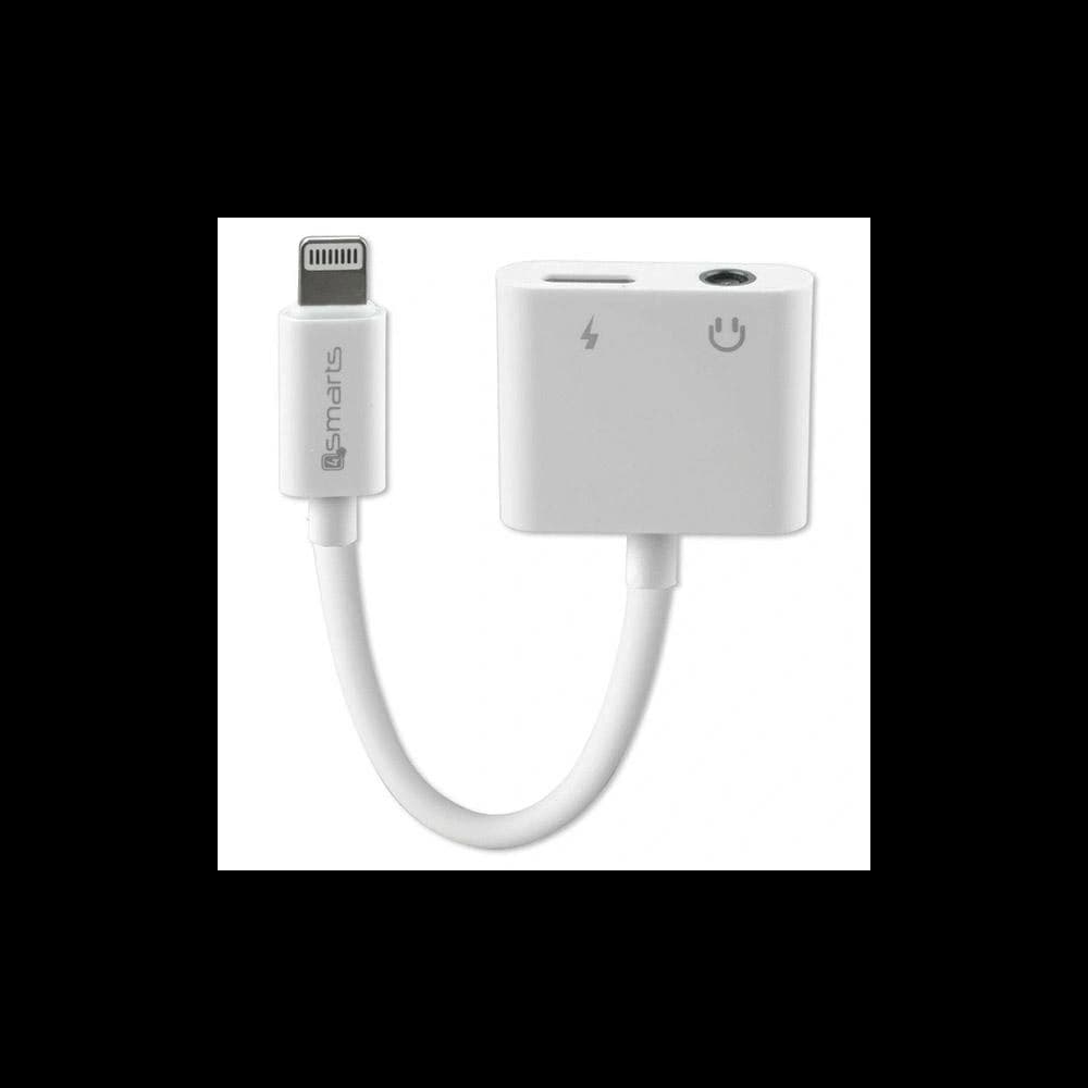 4smarts Splitter Lightning / Lightning, 3.5mm AUX cable white