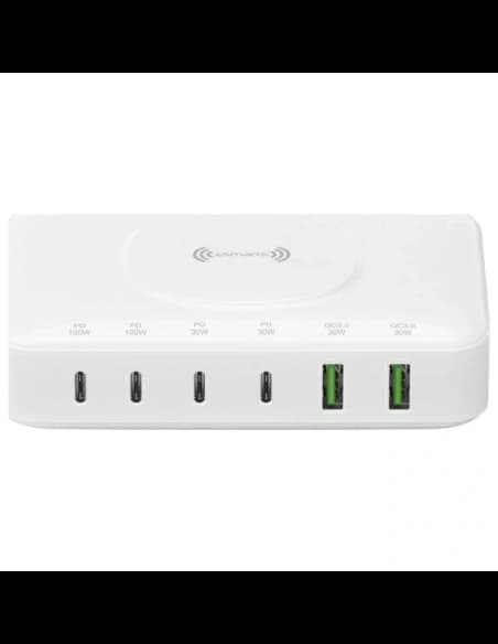 Nabíjecí stanice 7v1 4smarts 100W s bezdrátovým nabíjením bílá/white