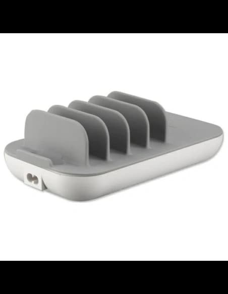 Nabíjecí stanice 4smarts Family Evo 63W PD s bezdrátovým nabíjením a sadou kabelů šedo-bílá/grey-white.