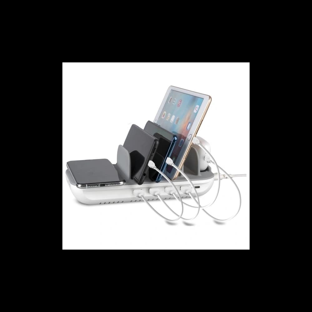 4smarts Family Evo 63W PD Ladestation mit kabellosem Laden und Kabel-Set grau-weiß - 3