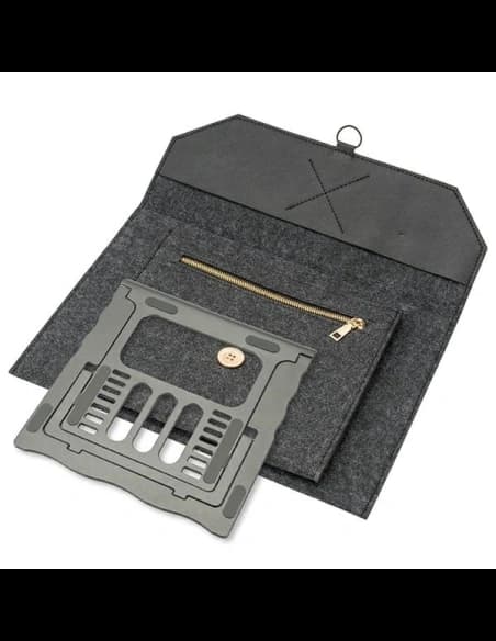 4smarts Tasche mit Laptop-/Tablet-Ständerfunktion FoldStand ErgoFix 13' grau/grau