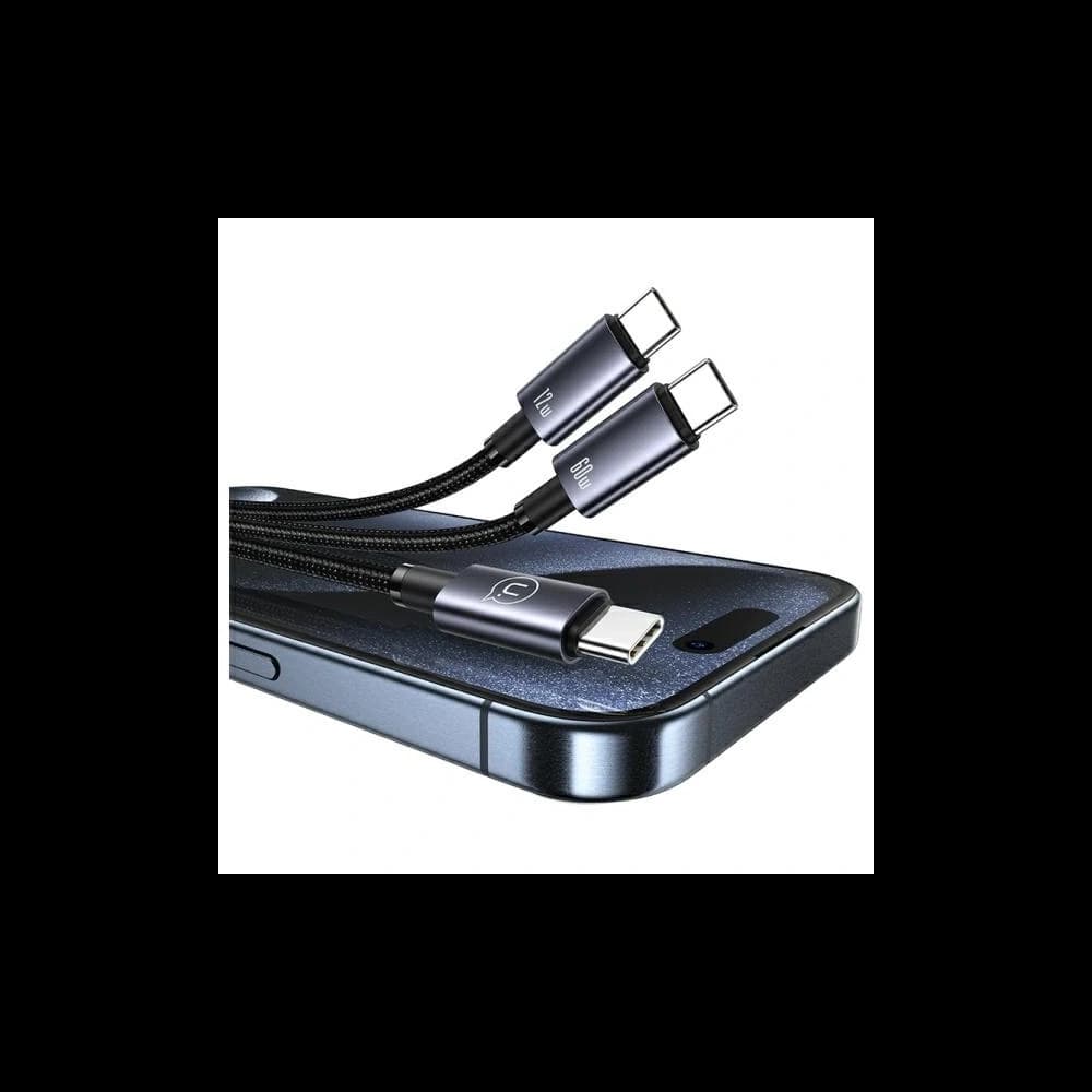 USAMS USB-C / 2xUSB-C Kabel 72W 1.2m Aluminiumlegierung Datenkabel Sufeng-Serie - 5