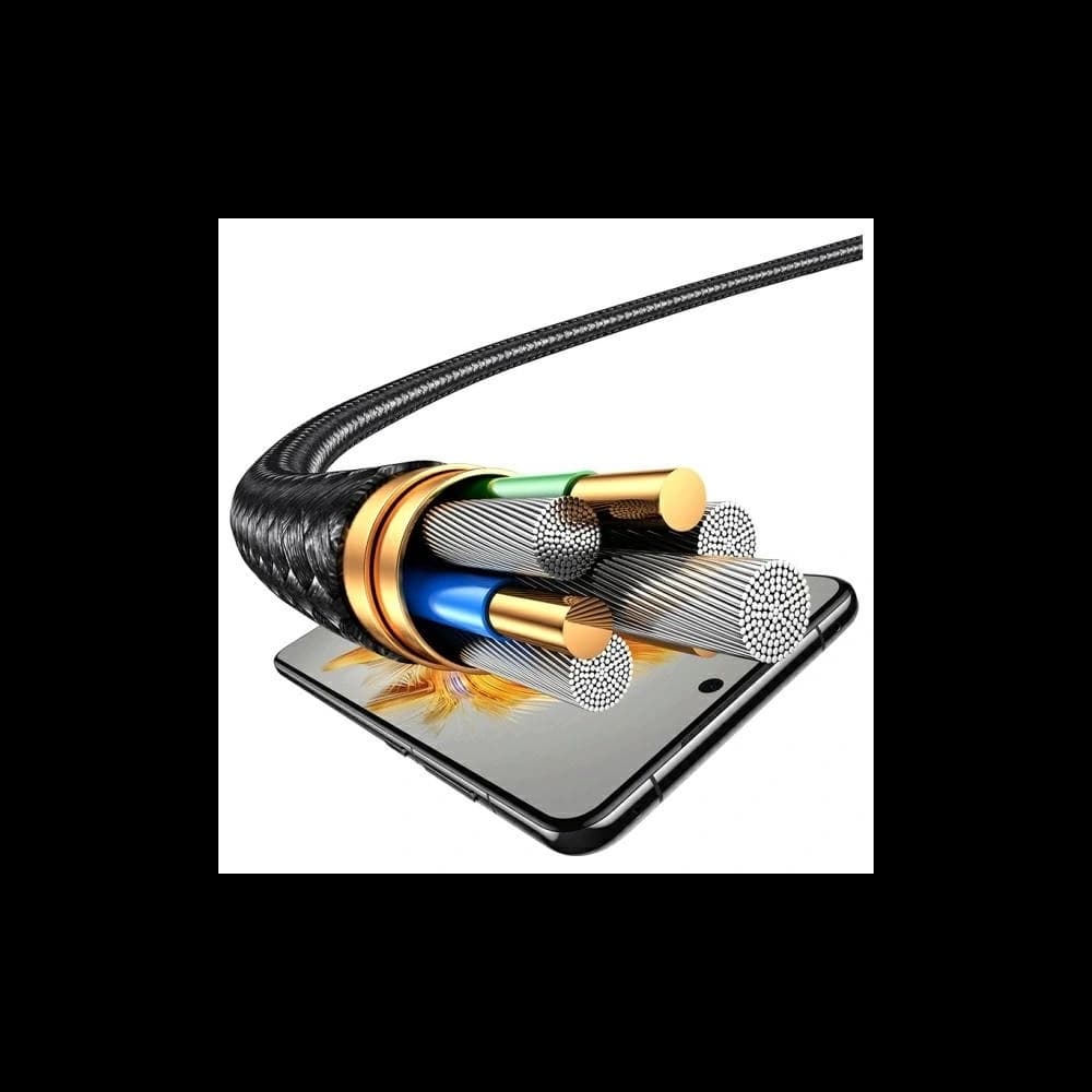 USAMS USB-A / 2xUSB-C, Lightning, MicroUSB kábel 15W 1.2m Alumínium ötvözet adatkábel Sufeng sorozat - 4