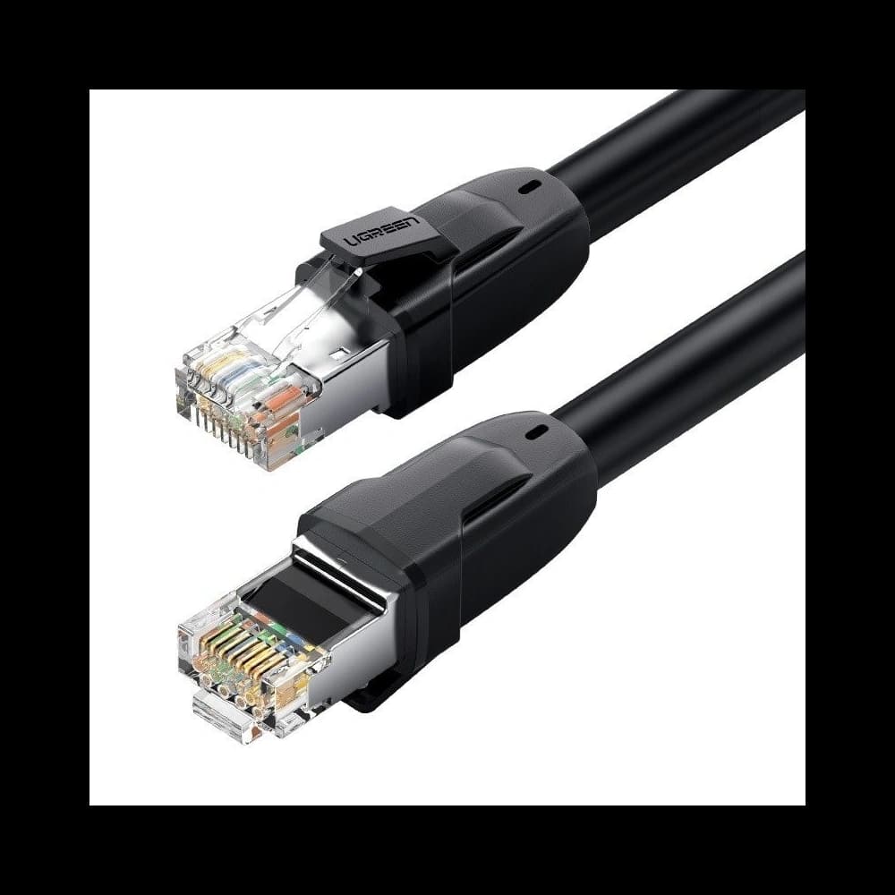 UGREEN Ethernet RJ45, Cat.8, S/FTP, 1m (fekete) lapos hálózati kábel - 1